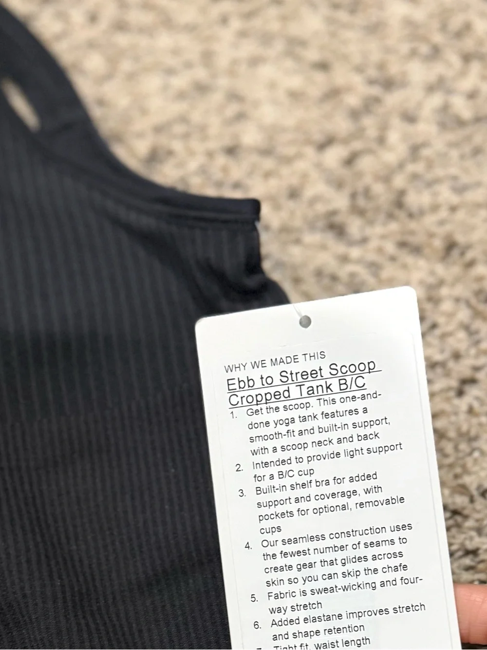 Lululemon Ebb to Street Scoop-Neck Cropped Tank